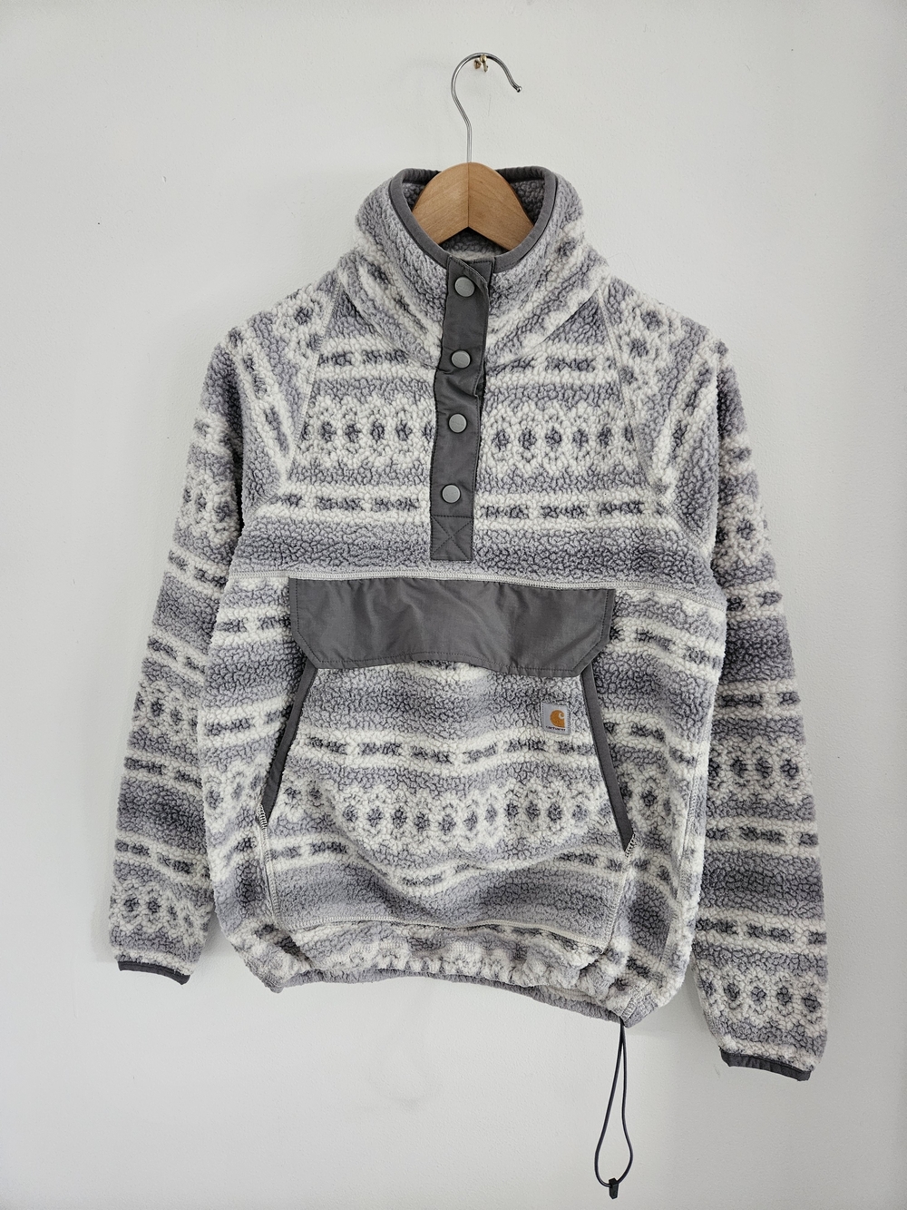 Carhartt Aztec Patterned Sherpa Snap Pullover Womens Extra Small Relaxed Fit